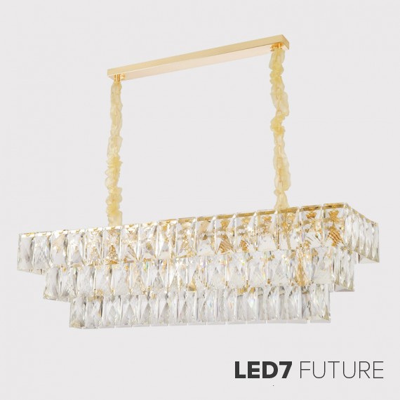 Loft Industry Modern - Cascade Tile Rectangular Chandelier